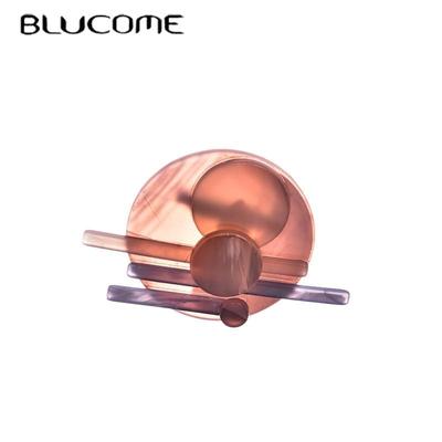 2021 Fashion Brooch Brooch Ladies High-end Geometric Round Multi-layer Stitching Acrylic Clothes with Accessories