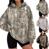 Women S Loose Fit Hooded Sweatshirt With Branch Print