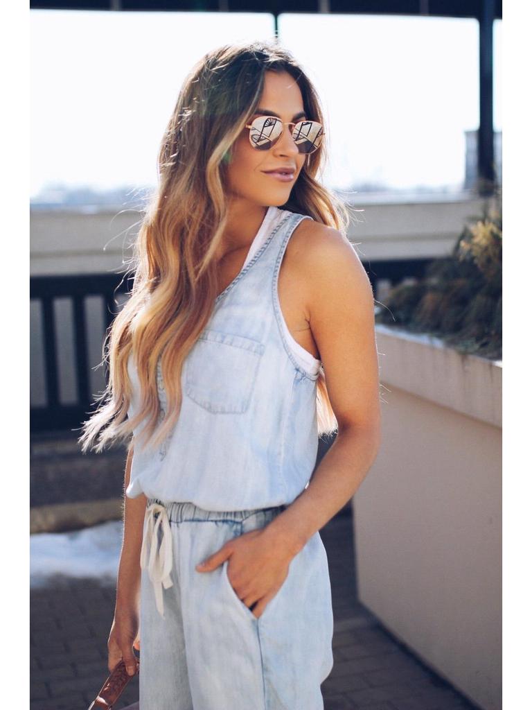 European & American Waist-Slimming Fashion Jeans Jumpsuit