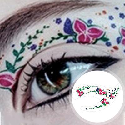 Yousheng 2 Pcs Eye Tattoo Stickers DIY Temporary Waterproof Clear Print Great Stickiness Disposable Eyeshadow Eyeliner Face Sticker Halloween Makeup