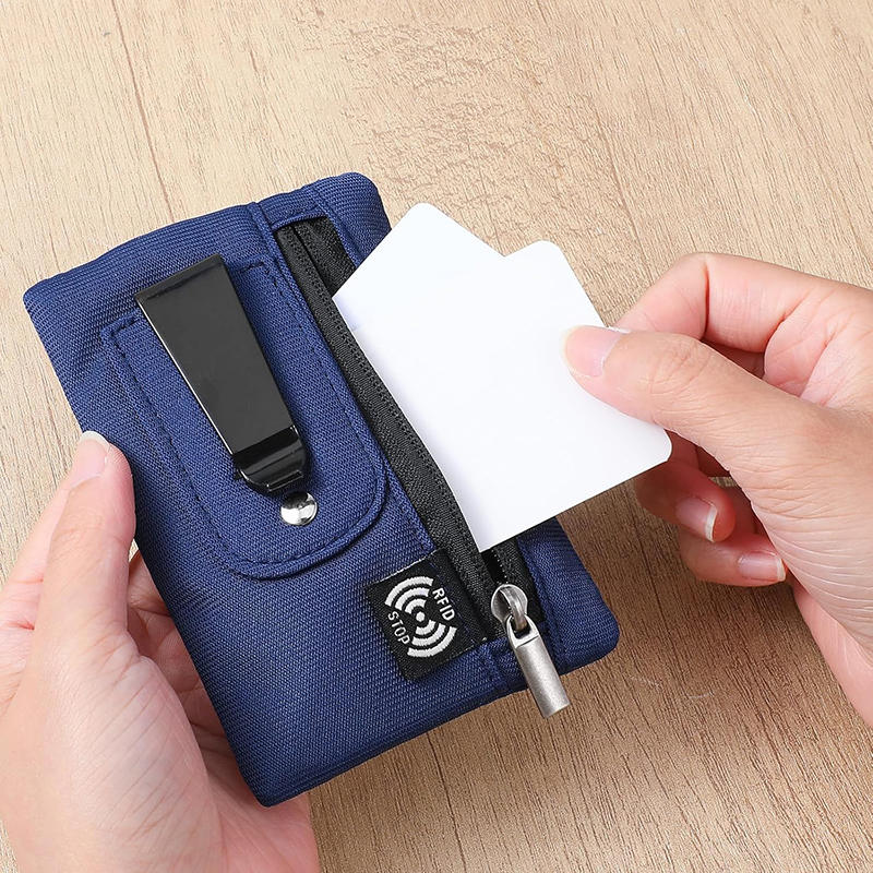 Compact Ultra Thin Hidden Clip Stash Money Belt Wallet Credit Card Holder Anti-Theft Travel Pouch for Women Men