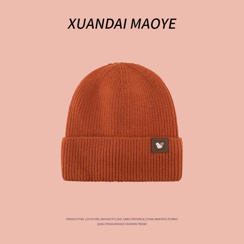 New Hat for Women In Autumn and Winter  Warm and Cold Versatile Knitted Hat with Velvet To Show Off Their Faces Small Wool Cold Hat for Men