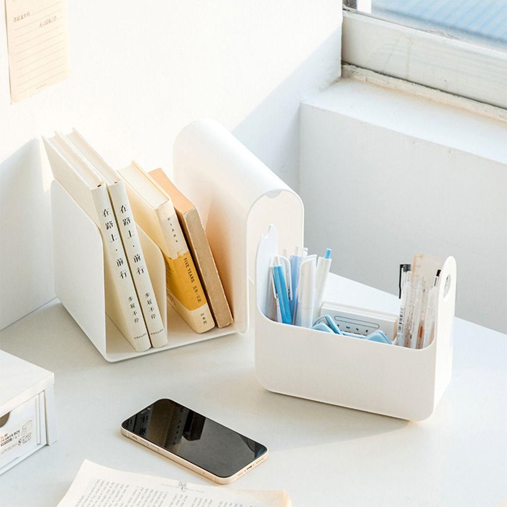 Large Capacity Desktop Bookshelf Stationery Organizer Simple Book Holder Documents Stand Home