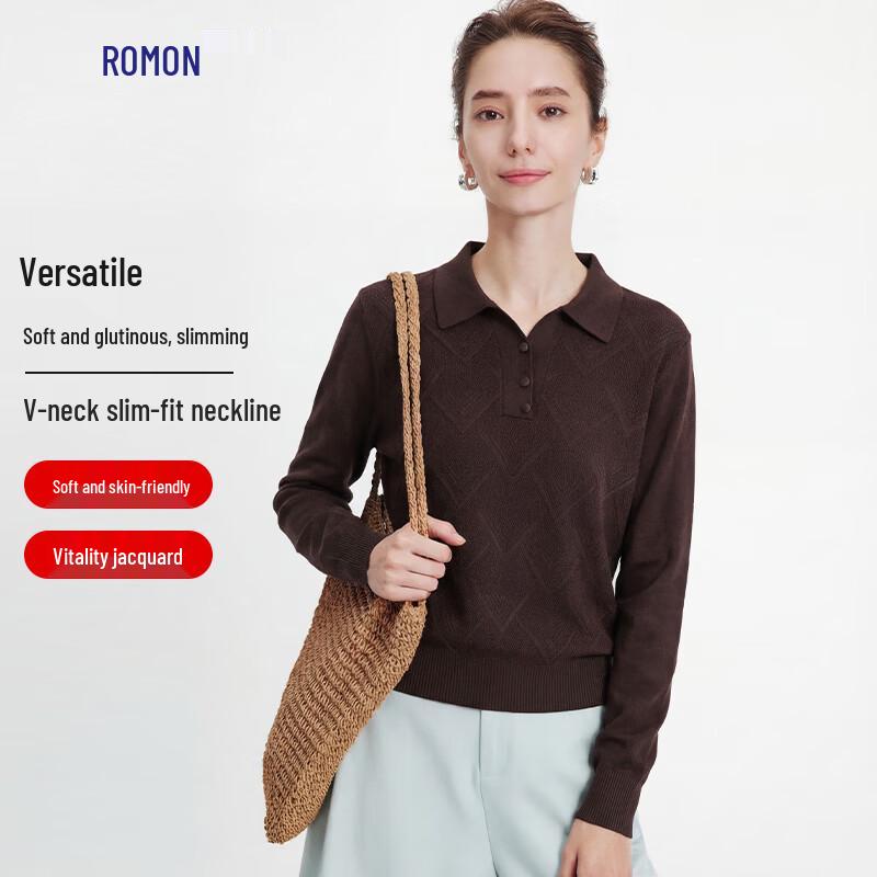 Women s V-Neck Knitted Pullover Sweater M