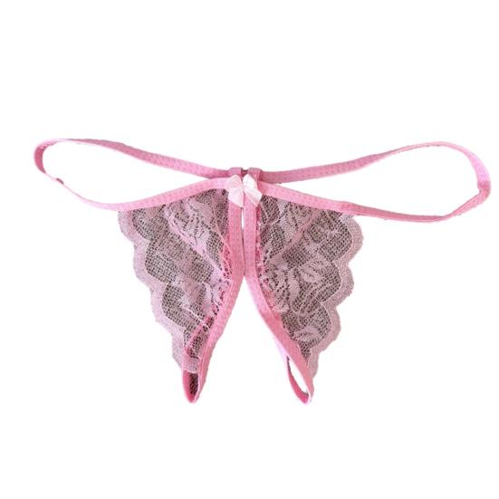 Dámské Kalhotky Krajka Otevřený rozkrok Průhledný Mašlička Dekor Jednobarevná Tanga G-string Dáma Nízký pas Tenké Intimní Dámské Spodní prádlo