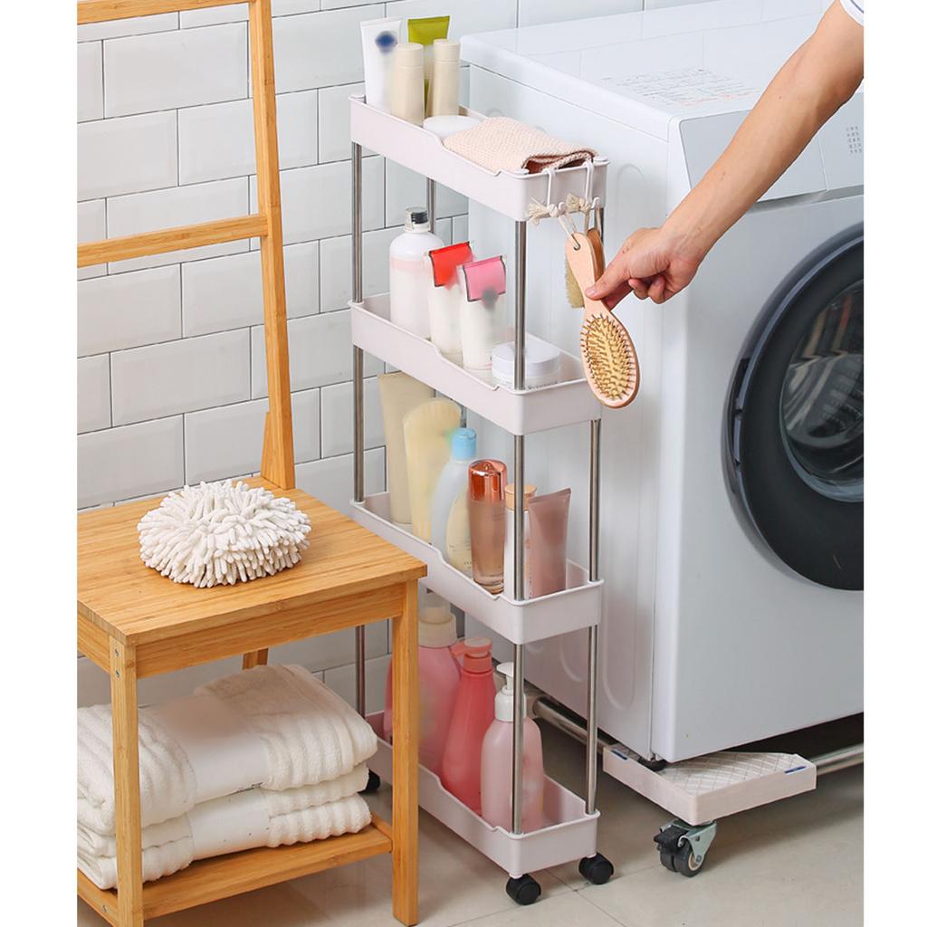 Aufbewahrungswagen Platzsparend Vielseitig Verstellbar Stilvoller Look Rollender Aufbewahrungswagen Organizer für Zuhause Küche Badezimmer