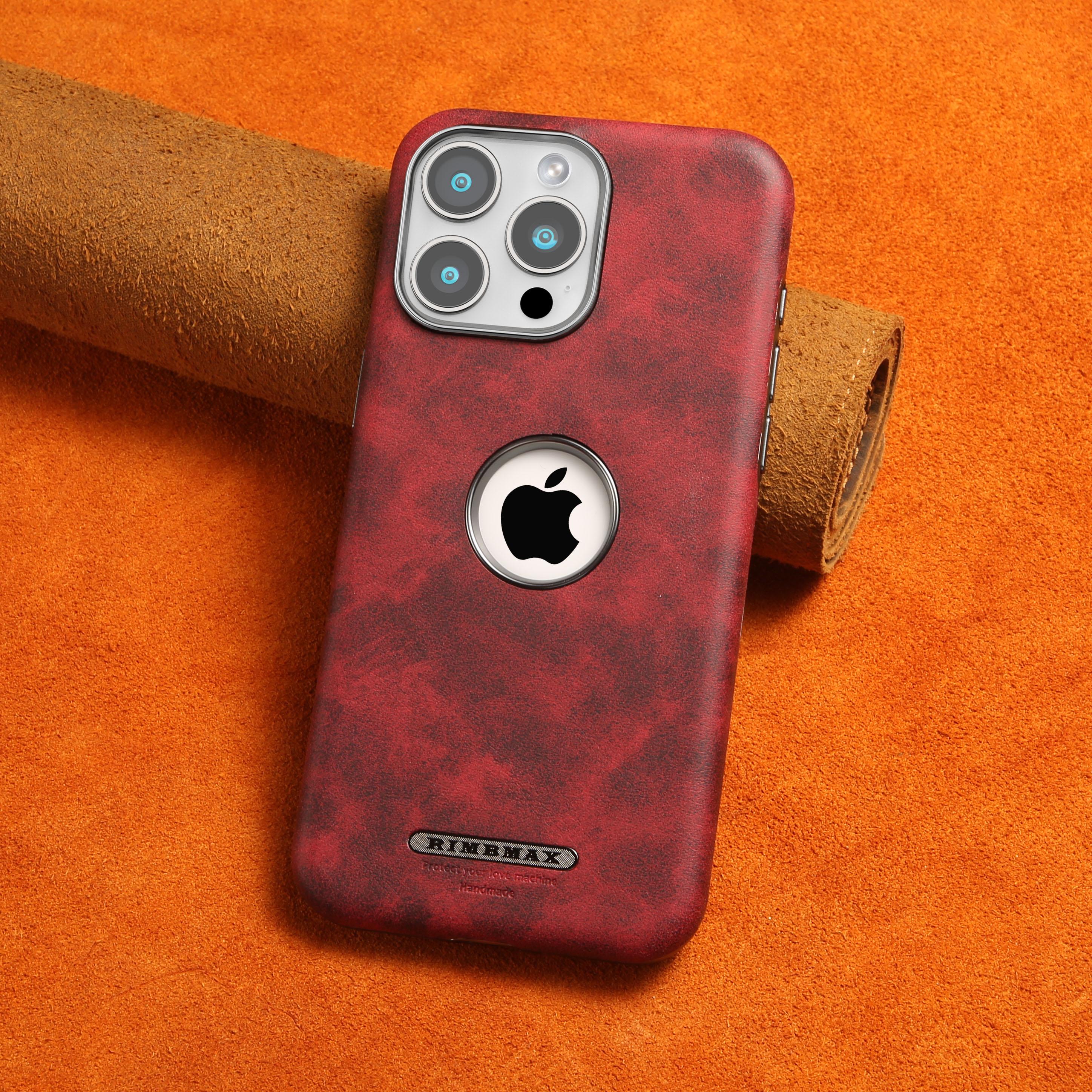 

Розкішний натуральний шкіряний чохол з MagSafe для iPhone 16 15 14 13 Pro Max 16Pro 15Pro гальванічний протиударний чохол Бездротова зарядка Захисні чохли iPhone 15 Pro червоний