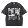 Hororová hra Silent Hill 2 Grafické tričko Pánské Dámské Gotické Vintage Prané tričko Ležérní Volná Trička s krátkým rukávem