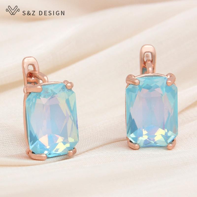 

Модные элегантные прямоугольные серьги-капли с кристаллами для женщин, свадебные украшения цвета розового золота, серьги в подарок