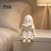 Small Ghost Statue for Edge Reading Book Halloween Decoration, 3D Printed Shelf Sitter Statue, Miniature Cute Spooky Sitting Figurine Bookshelf,