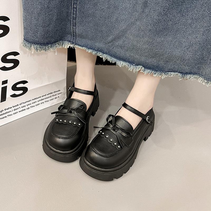 Retro British platform small leather shoes women's 2025 autumn new college style Japanese jk with skirt Mary Jane single shoes