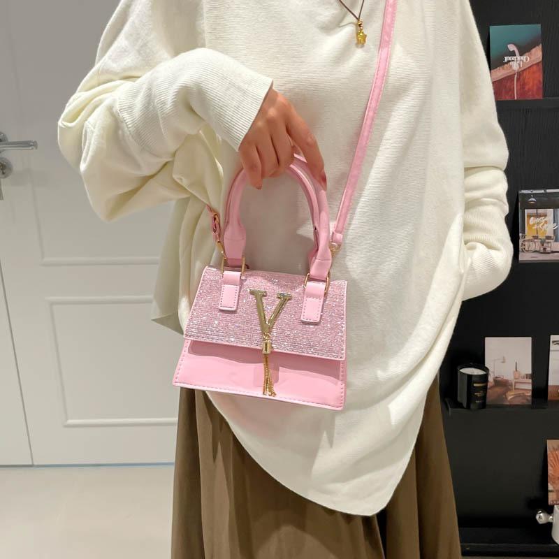 Letter Indentation Niche Bag Women's Fashion Trend Texture Handbag Bag Portable Fringed Messenger Bag
