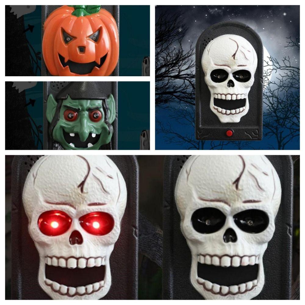 Strašidelné zvuky Kostlivcův zvonek Svítící duch Festivalový zvonek Halloweenský zvonek Karnevalová párty