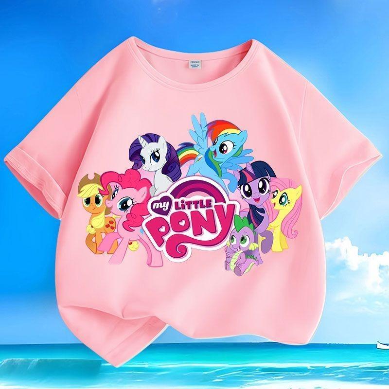 

Hot Sale Little Pony Children s T-Shirt Cute Cartoon Crew Neck Loose Fashion Casual Short Sleeve Suitable for Boys and Girls 100