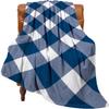 Blaue karierte Flanelldecke – Klassisches Karomuster, Weiches, kuscheliges Fleece für Zuhause, Büro, Sofa & Auto – Ganzjahresnutzung
