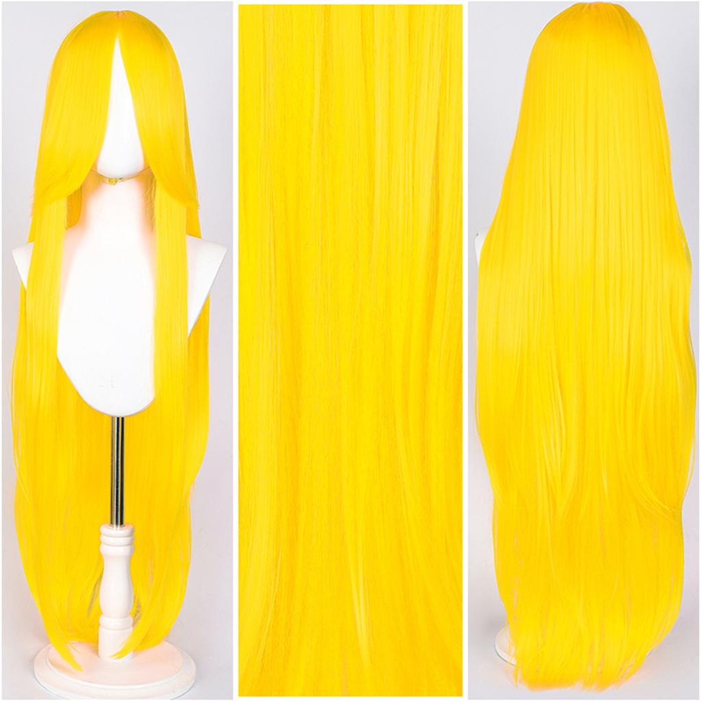 Parrucca Cosplay Lunga Dritta 100CM Multicolore Rosa Biondo Nero Parrucca Costume Anime Parrucca Cos Sintetica Universale Parrucca per Uso Quotidiano Feste
