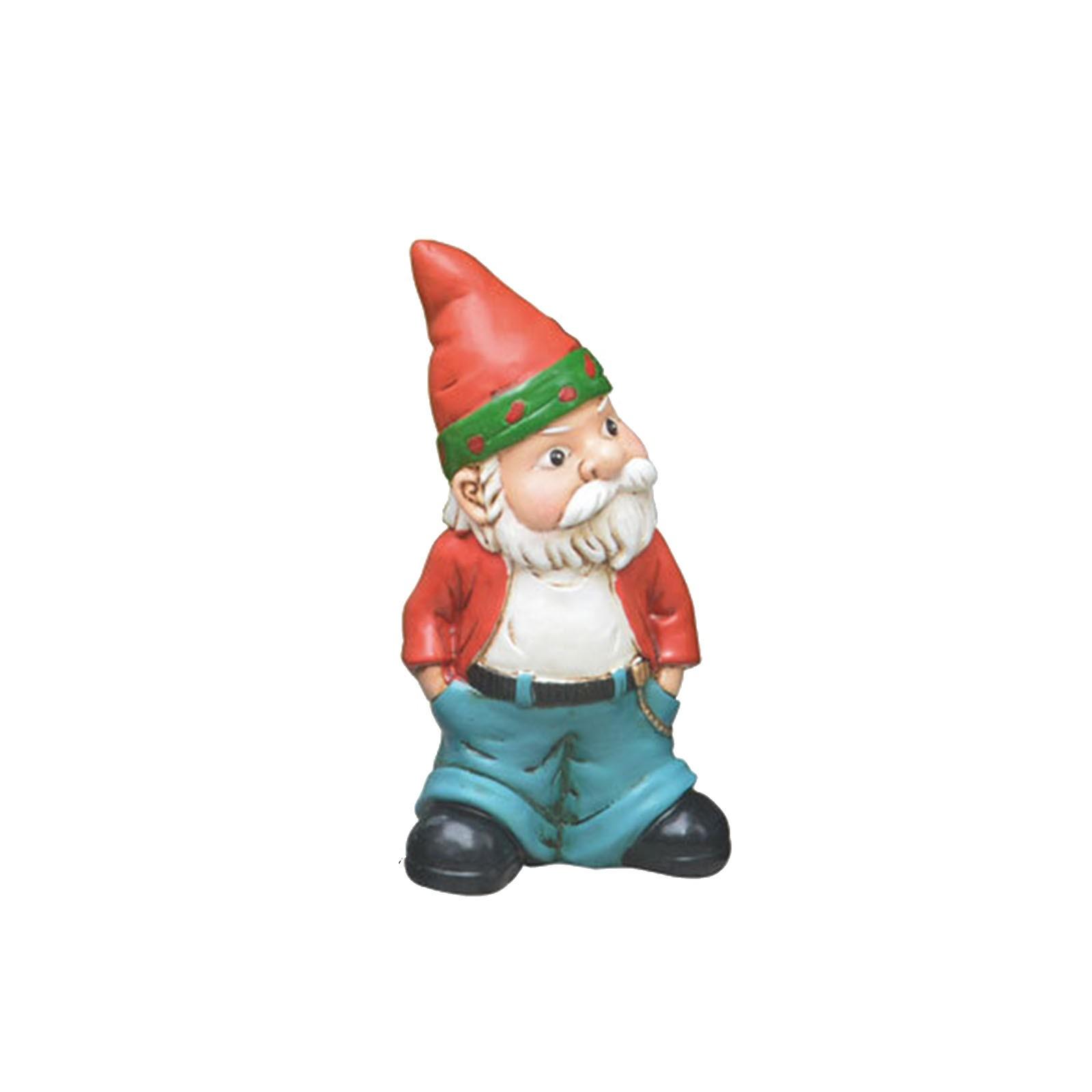 Garden Dwarf Ornament Garden   Bearded Old Man Dwarf Statue Resin Ornament F