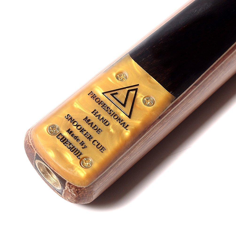 CUESOUL 57" Handcrafted 3/4 Jointed Snooker Cue with Extension and Aluminum Cue Case (D305)