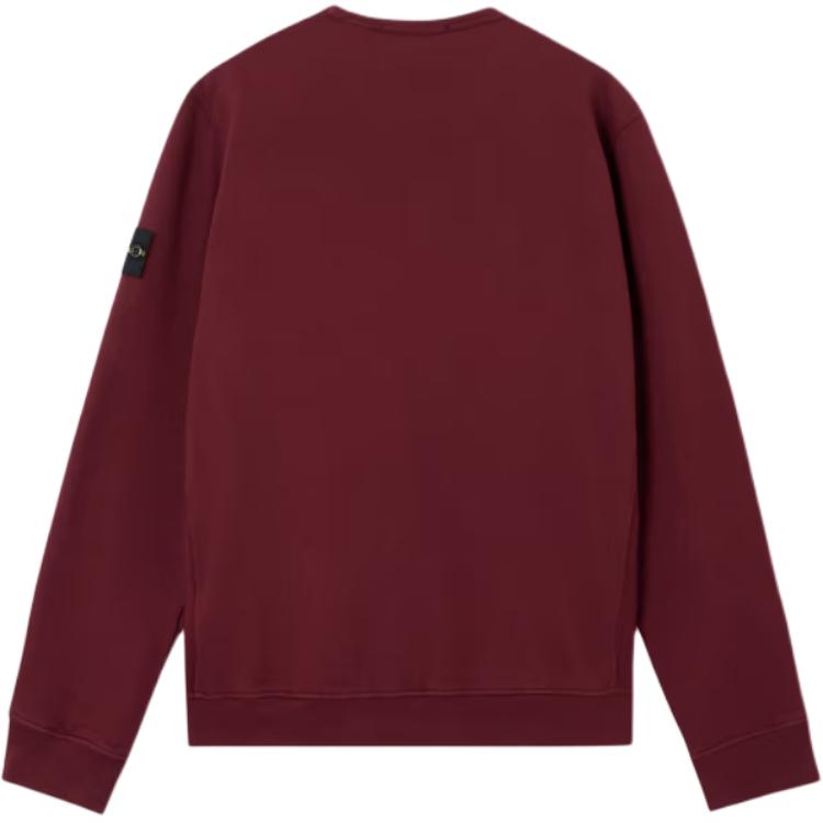 Stone Island Logo Crew Neck Pullover Sweatshirt Men sweatshirt Burgundy K2S156100028S0A20V0012