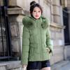 Removable Cap Cotton-padded Coat Women's Short Winter Thickened Big Fur Collar Jacket