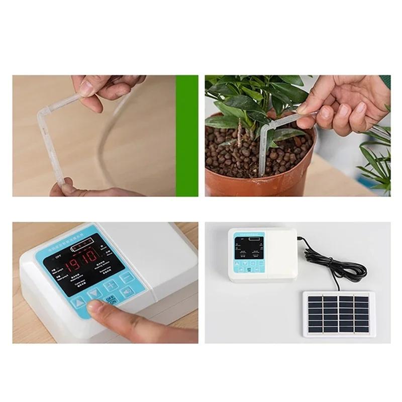 Solar Powered Automatic Drip Irrigation System Double Pump Controller Timer Energy Intelligent Watering Device For Plants