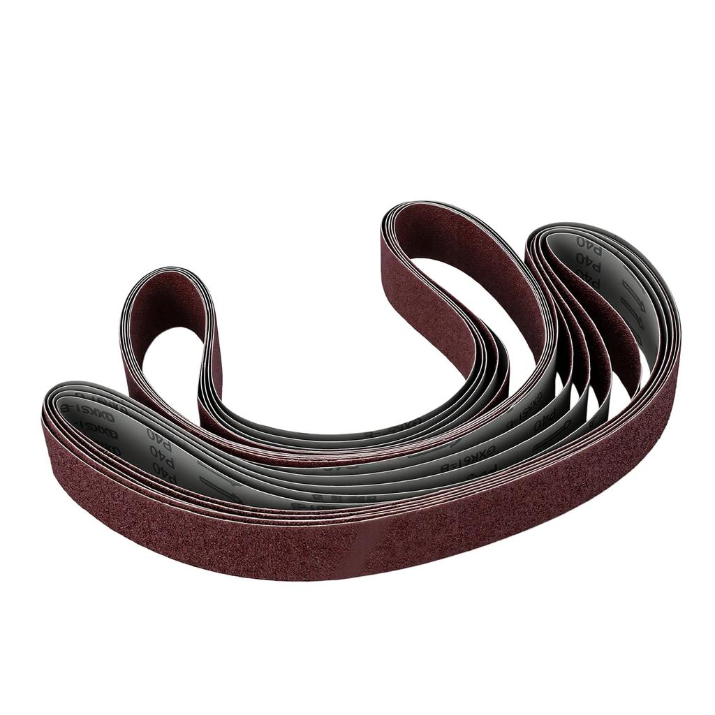 10 Pcs Sanding Belt Set 1220x50mm 40 60 80 100 120 Grit Aluminum Oxide Belt Sandpaper for Wood Metal Plastic