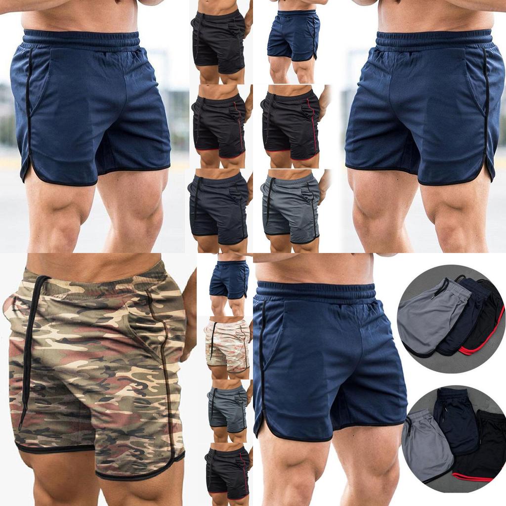 Stylish Men's Sports Training Bodybuilding Summer Shorts With Comfortable Side Pockets