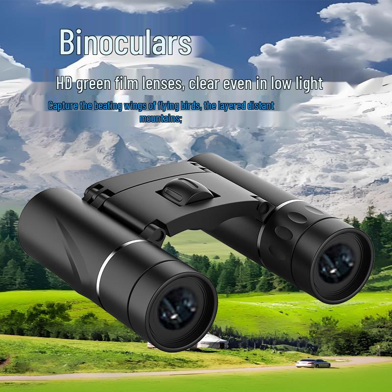 Portable HD High Magnification Outdoor Double Barrel Binoculars