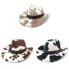 Unisex Cow Pattern Trim Adult Western Headgear Lightweight Design Hair Styling Photo Props