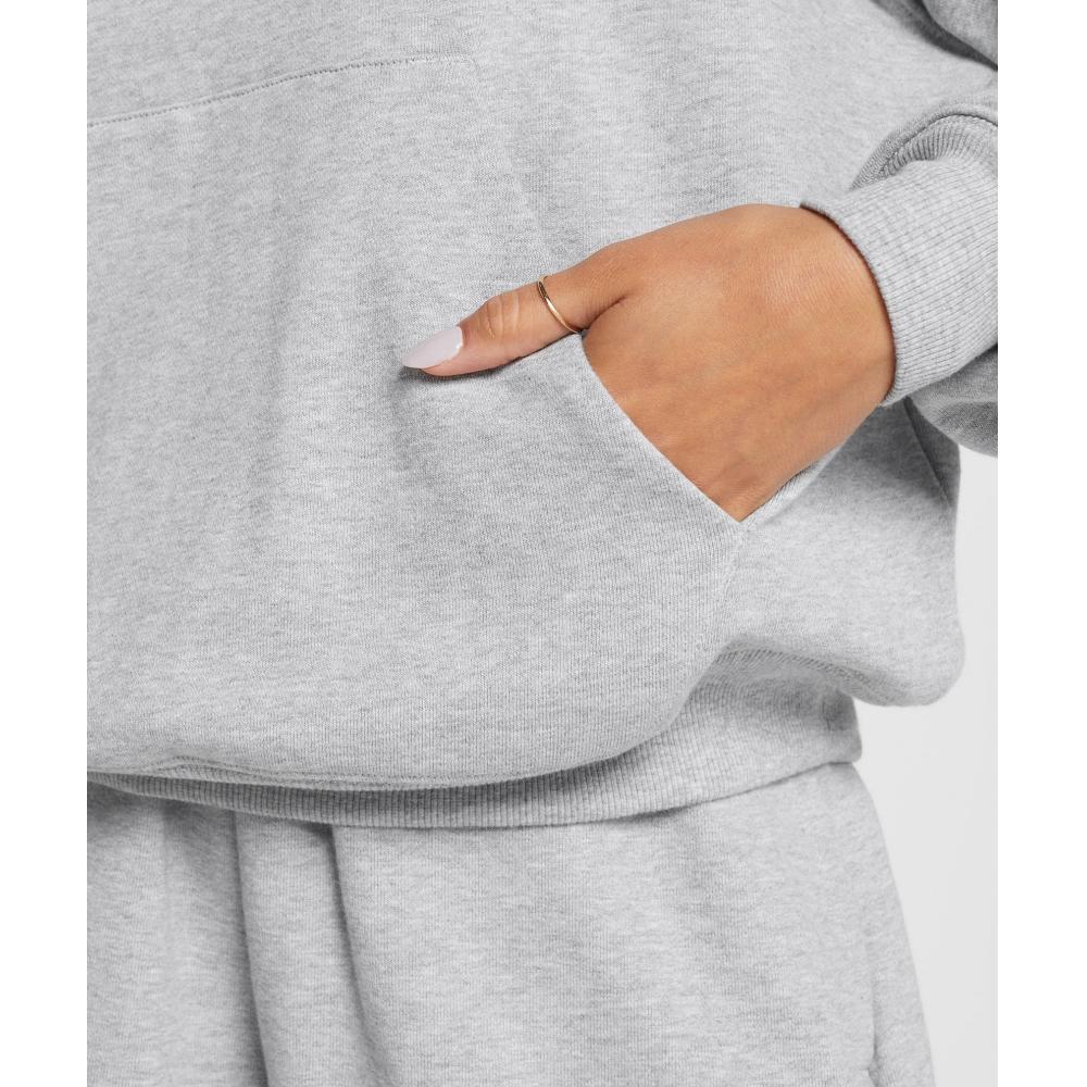 Gymshark Rest Day Sweats 1 2 Zip Pullover Light Grey Core Marl B3a9j Gbcn