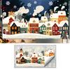 Indoor Outdoor Winter Scene Christmas Static Window Clings, Snow Town Snowflake Decals, European Style Decals Glass Stickers for Home Holiday