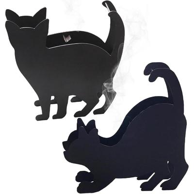 IMPACT Online Mosquito Coil Holder, Cat Design, Ideal for Outdoor Camping, Mosquito Coil Stand, Insect Repellent (2 Black Cats)