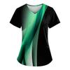 Plus Size Scrub Tops Women V Neck Short Sleeve Work Uniform Printed Tee With Pockets Fun T Shirts Workwear