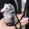 Cute Opossum Car Charm Rearview Mirror Decor Charm Animal Opossum Car Hanging Decoration Car Widgets Rearview Mirror Accessories