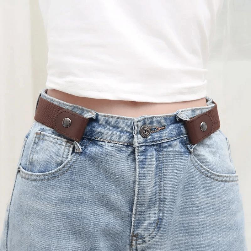 Minimalist Fashion Belt | Stretchable | Adjustable Length | Woven Invisible Design | No Buckle | Versatile for Jeans and Casual Wear Elastic