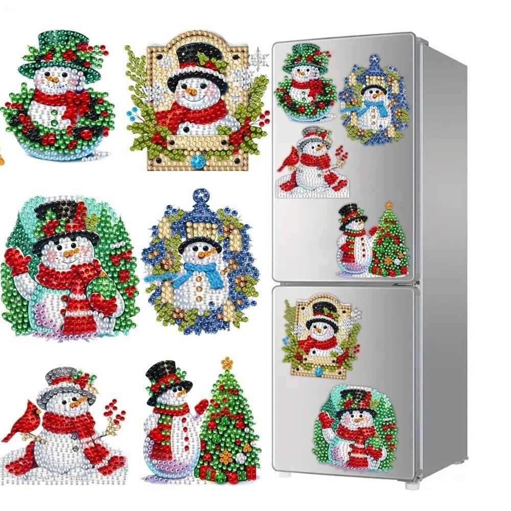 2D Flat Painting Fridge Magnets Soft Magnetic Art Magnets Xmas Refrigerator Decor