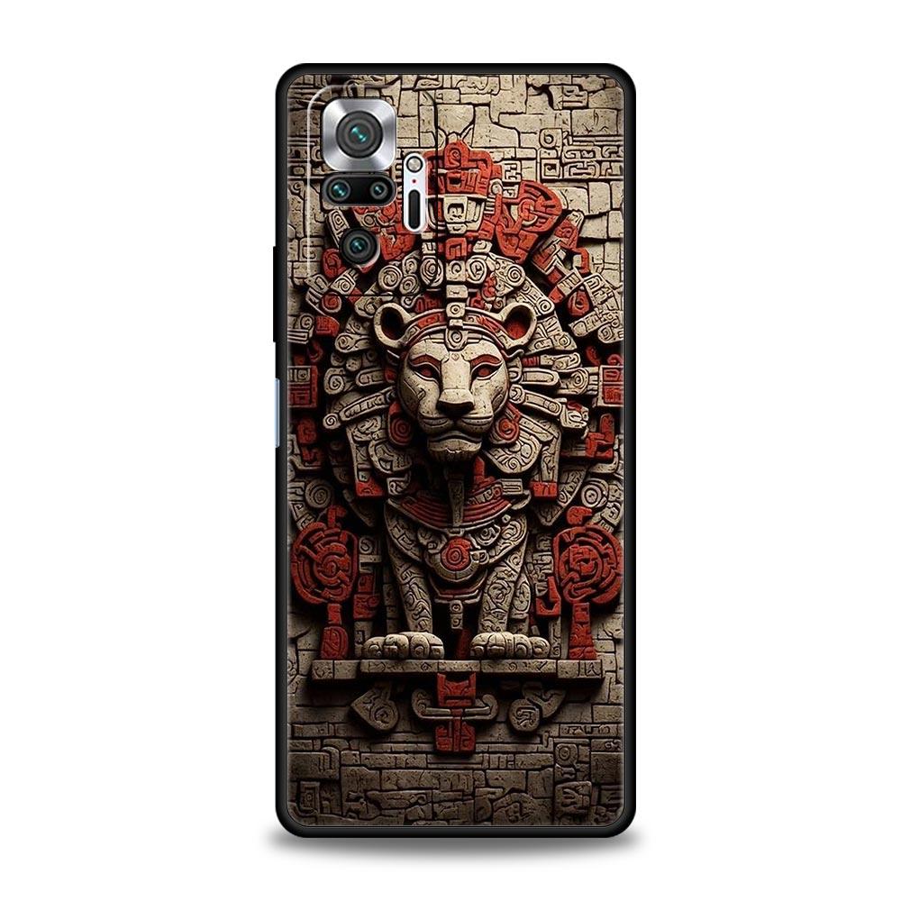 Vintage Totem Painting Phone Case Cover for Redmi 14C 10C Note 15 14 13 12 10 11 K40 Pro Plus 5G Shockproof Soft TPU Shell Bags