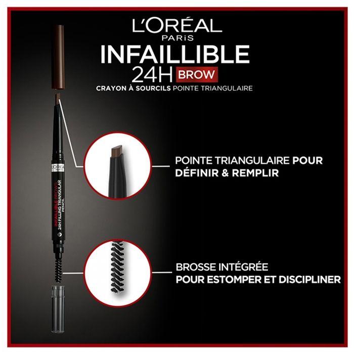 Crayon à Sourcils - L'Oréal Paris - Infaillible Brows 24h - Waterproof - Pointe Triangulaire - 1ml