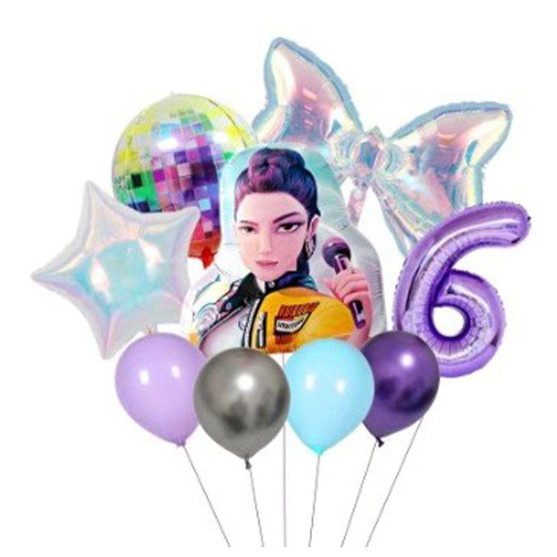 Hexenjäger KPOP-Themen Digitaler Ballon-Set für die Dekoration der ersten Geburtstagsparty von Kindern