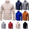 Men's Long Sleeve Solid T Shirt Cozy High Neck Turtleneck Pullover Sweater Top Ideal For Cool Days