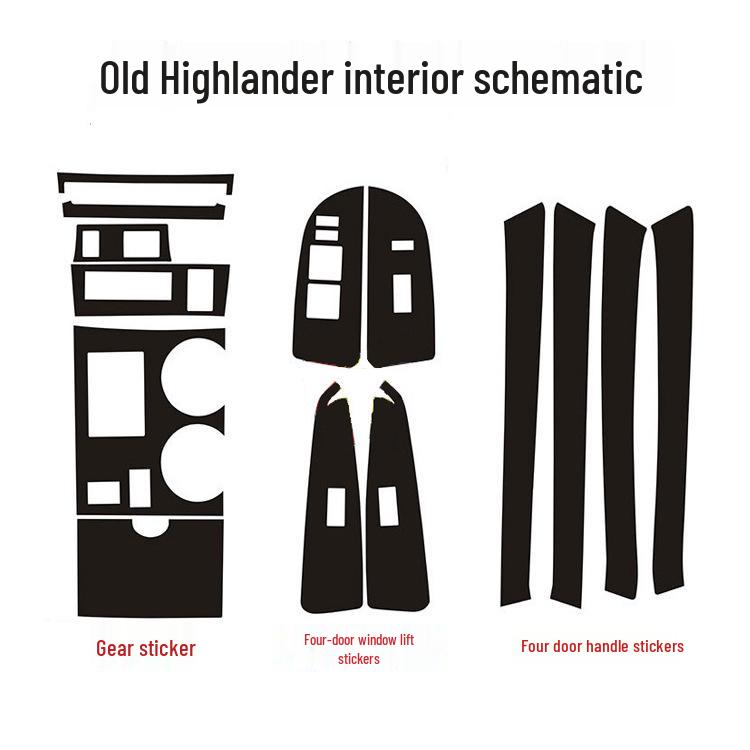 09-14 Highlander Carbon Fiber Interior Gear Sticker Film
