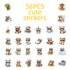 56 Cute Cartoon Raccoon Graffiti Stickers Do Not Repeat Suitcase Skateboard Decorative Stickers Batch