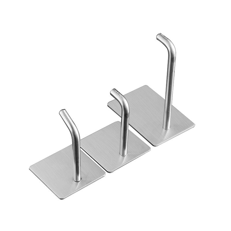 Black Wall Hooks for Clothes Stainless Steel Towel Keys Hanger Wall Mount 3M Adhesive Storage Hook