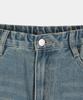 Jikeulib Secret Elastic Waist Vintage Washed Wide Straight Denim Pants 4 Colors (Type B)