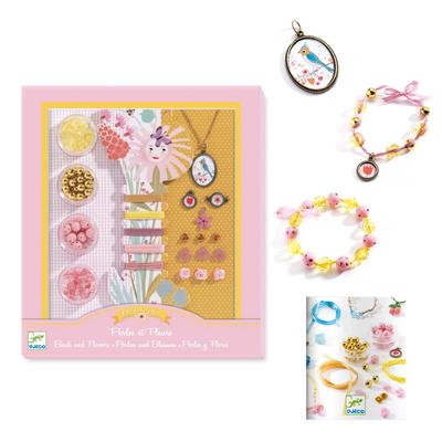 DJECO Making Toy Accessory Kit, Beads Craft Set, Bracelet, Montessori Style, Ages 8, 9, 10, Girls, School Entrance Gift, Elementary School Student Pre