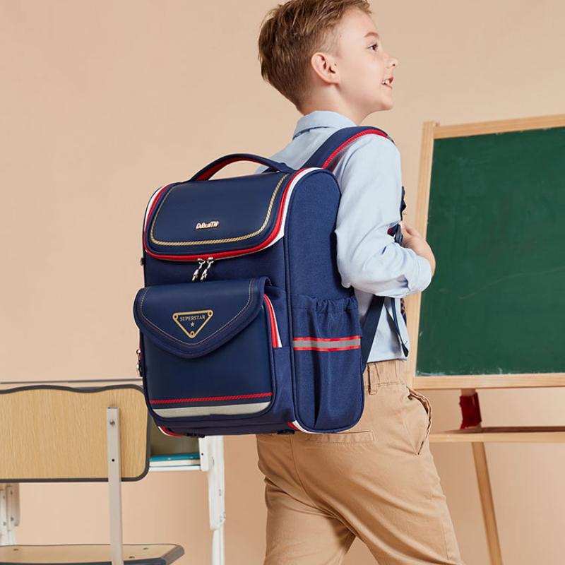 Trend Contrasting Color New School Bag for Primary School Student Grade 1-2-3 -6 Unisex Nylon Waterproof Backpack Portable High Capacity Kid's Satchel