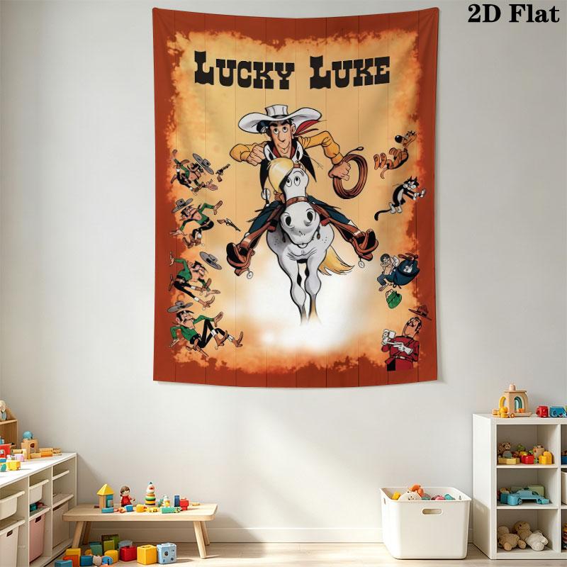 Lucky Luke Pride Wall Tapestry Aesthetic Wall Hanging Printed Fabric Blanket Decorative Tapestries for Bedroom Living Room Home Decor