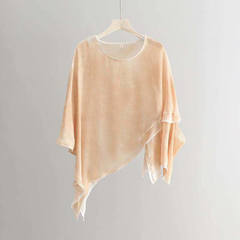 Women's Summer 2025 Irregular Hem Loose Fit Sunscreen T-Shirt