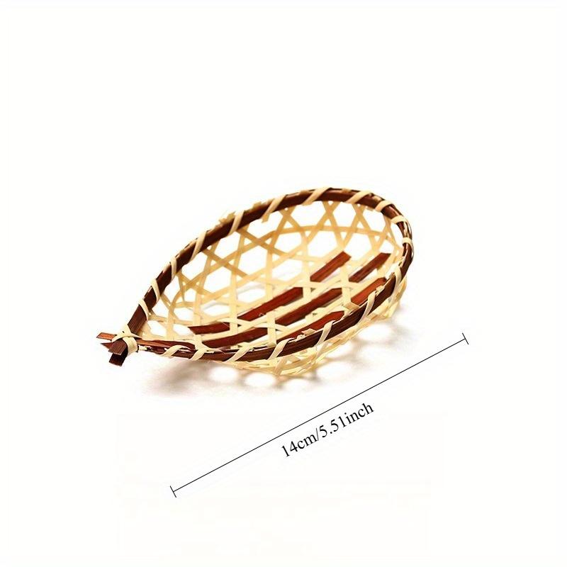 1Pc Mini Handmade Bamboo Fruit Basket for Outdoor Patio Garden Picnic Home Kitchen Dining Room Living Room Halloween Gift Christmas Gift