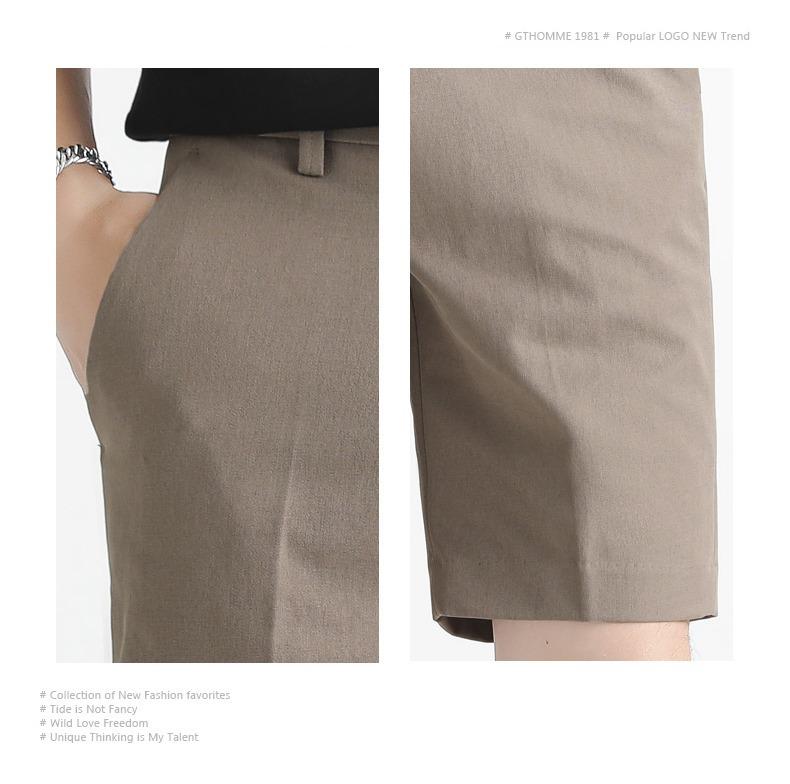 Men's White Summer Suit Shorts - Trendy, Loose, Iron-Free Hong Kong Style 5-Point Casual Pants